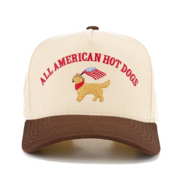 TCM0249
"ALL AMERICAN HOT DOGS" Embroidered Two Tone Baseball Cap

- One Size Fits Most
- Snap Back Closure
- 100% Cotton