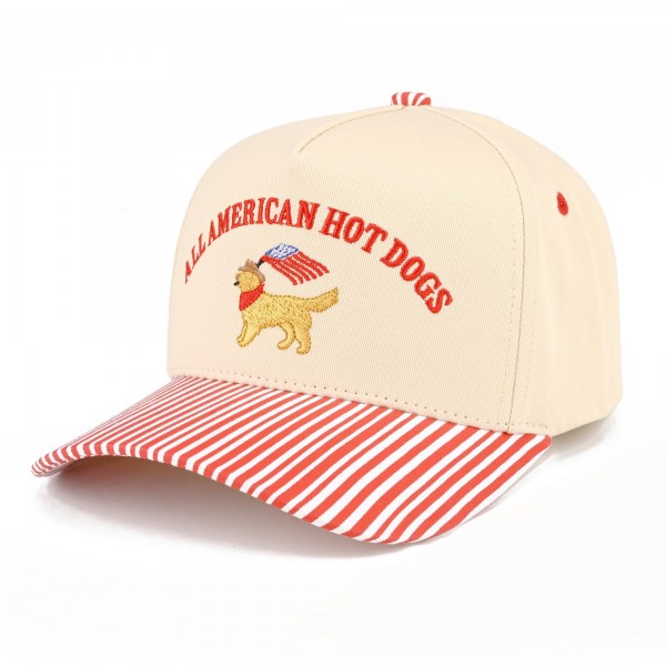 TCM0249
"ALL AMERICAN HOT DOGS" Embroidered Two Tone Baseball Cap

- One Size Fits Most
- Snap Back Closure
- 100% Cotton