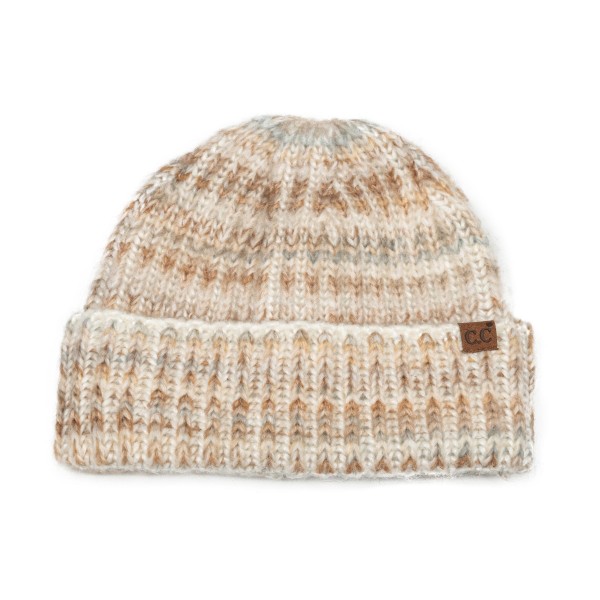 Space Dye Knit Cuffed Beanie in a chunky rib with marled, multi tone yarn that gives every stitch a soft heathered blend. The thick fold over cuff adds an extra layer of warmth over the ears, and a small faux leather patch finishes the front. A cozy, laid back pick for campus, coffee runs, and weekend hikes. Multi tone knits pair with almost any coat, which keeps this style turning on the hat wall all winter.