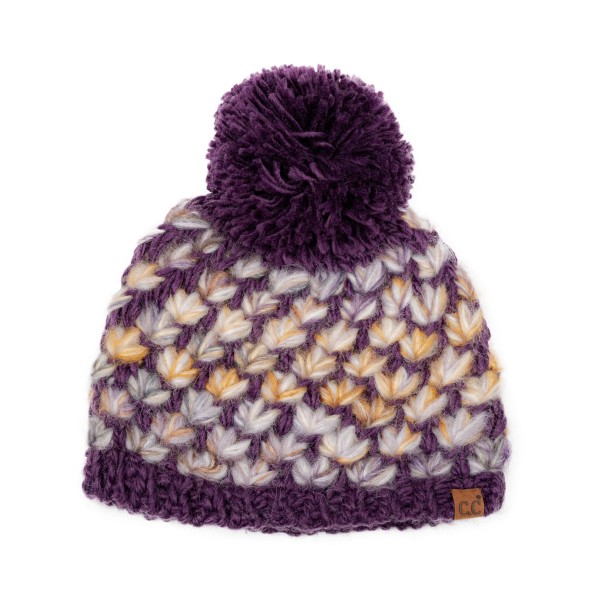 Popcorn Stitch Pom Beanie knit in a textured bubble pattern with a ribbed cuff and a chunky yarn pom on top. The plush, stretchy knit keeps ears warm and has a cozy handmade feel that stands out on the display wall. Great for snow days, ski trips, holiday markets, and weekend errands. Textured knit pom hats are a steady winter seller and an easy gift for teens, moms, and teachers.