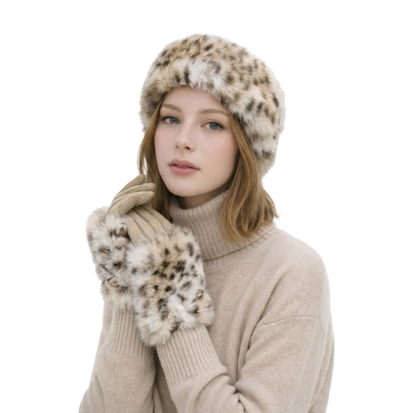 Leopard print faux fur headwrap with a plush, dense pile that wraps over the ears for instant warmth. The stretchy fit sits comfortably over loose hair, ponytails, and messy buns, and it layers easily under a hood. A chic alternative to a beanie that keeps hairstyles intact on cold mornings, game days, and holiday outings. Animal print accessories stay in demand every winter, making this an easy add on at the register.