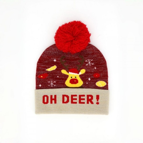 "Oh Deer!" Pom Pom Lurex Beanie 

- One Size Fits Most 
- 100% Polyester 