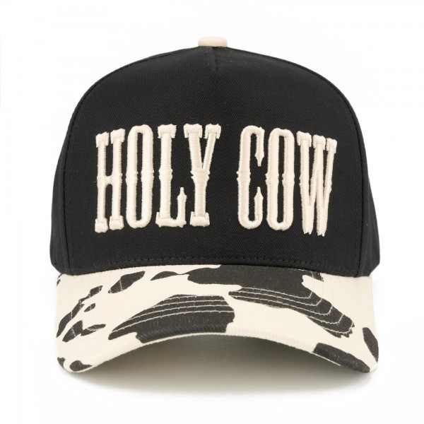 C.C TCM0235
Two Tone Canvas Cow Print Embroidered "HOLY COW" Baseball Cap

- Snap Back Closure
- One Size Fits Most
- 100% Cotton