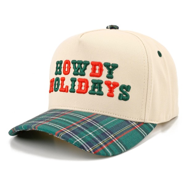 Saddle up for the season with this Howdy Holidays trucker cap, featuring bold embroidered lettering across a structured front panel with breathable mesh in the back. A playful western holiday look that pairs perfectly with cozy sweaters, flannels, and denim. The adjustable snapback closure delivers a comfortable fit for most head sizes, making it an easy gift and a festive seasonal favorite for boutiques and gift shops.
