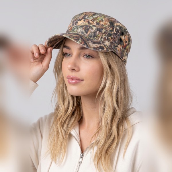 Camo Print Cadet Cap

- One Size Fits Most
- Elastic Back
- 100% Cotton