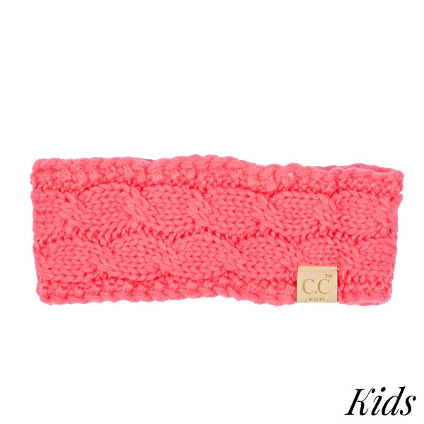 C.C HW-20-KIDS
Kids Cable Knit Headwrap

- One size fits most Kids
- 100% Acrylic