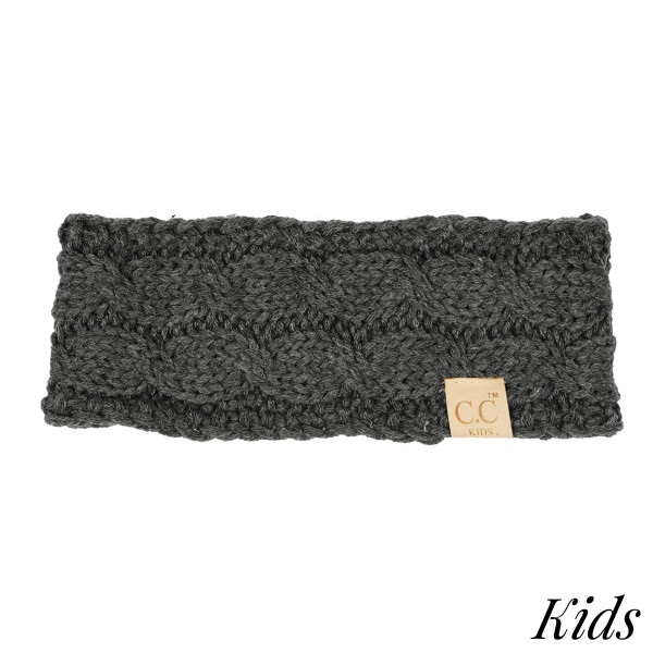 C.C HW-20-KIDS
Kids Cable Knit Headwrap

- One size fits most Kids
- 100% Acrylic