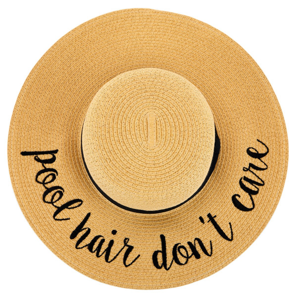 Wholesale c C ST brim floppy beach hat Pool Hair Don t Care hat crushable packab
