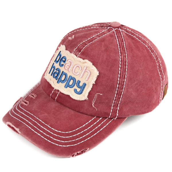 Wholesale c C BT Beach happy vintage washed distressed cotton pony cap cotton On