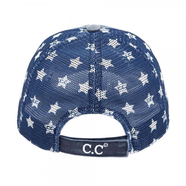 C.C BA-920-FLAG
American Flag Vintage Baseball Cap with Mesh Back and Star Details
- One size fits most
- Adjustable Velcro Closure
- 60% Cotton / 40% Polyester