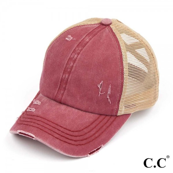 Wholesale c C BT Distressed Criss Cross Pony Cap One Fits Most Criss Cross Pony