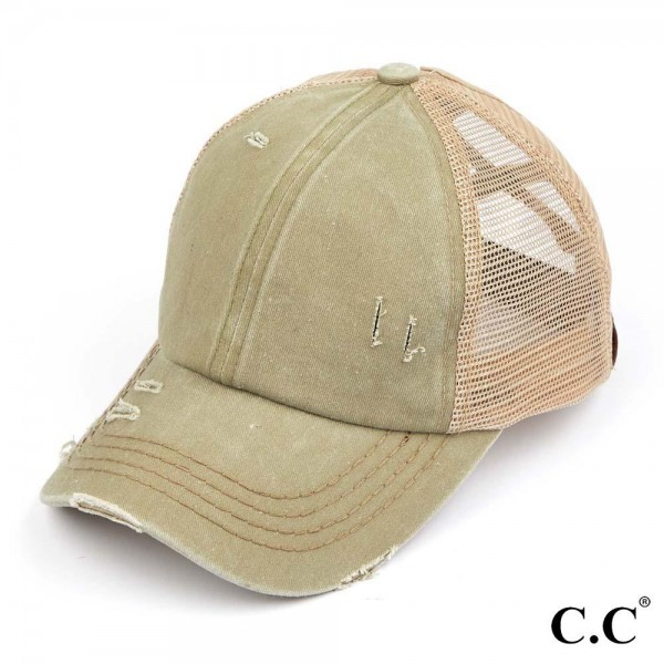 Wholesale c C BT Distressed Criss Cross Pony Cap One Fits Most Criss Cross Pony