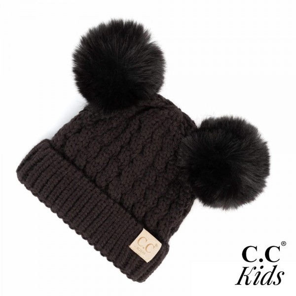 Wholesale c C KIDS S Kids Solid Cable Knit Double Pom Beanie One fits most Acryl