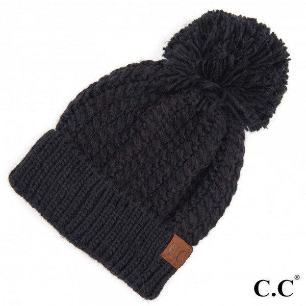 Wholesale c C HAT Twisted Mock Cable Knit Pom Beanie One fits most Acrylic