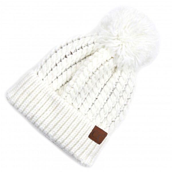 Wholesale c C HAT Twisted Mock Cable Knit Pom Beanie One fits most Acrylic