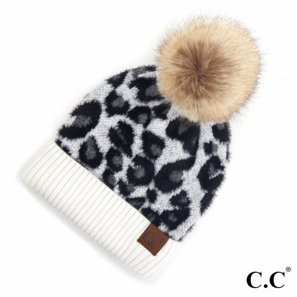 C.C HAT-2061
Leopard Print Beanie With Faux Fur Pom

- One Size
- 47% Rayon / 31% PBT / 22% Nylon