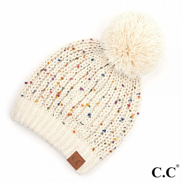 Wholesale c C HAT Confetti Chenille Knit Pom Beanie One fits most Acrylic Polyes
