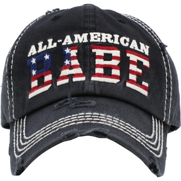 Wholesale all American Babe Vintage Distressed Baseball Cap One fits most Adjust