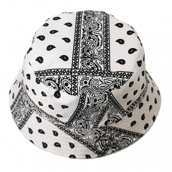 Bandana Print Bucket Hat. 

- 100% Polyester
- One Size Fits Most
- Brim is Approximately 2.5" 