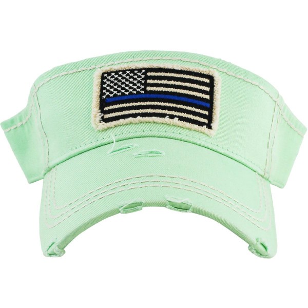 Wholesale thin Blue Line Embroidered Distressed Sun Visor One fits most Adjustab