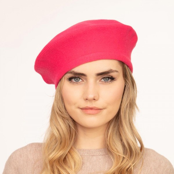 Solid Color Knit Beret One Size Fits Most 20