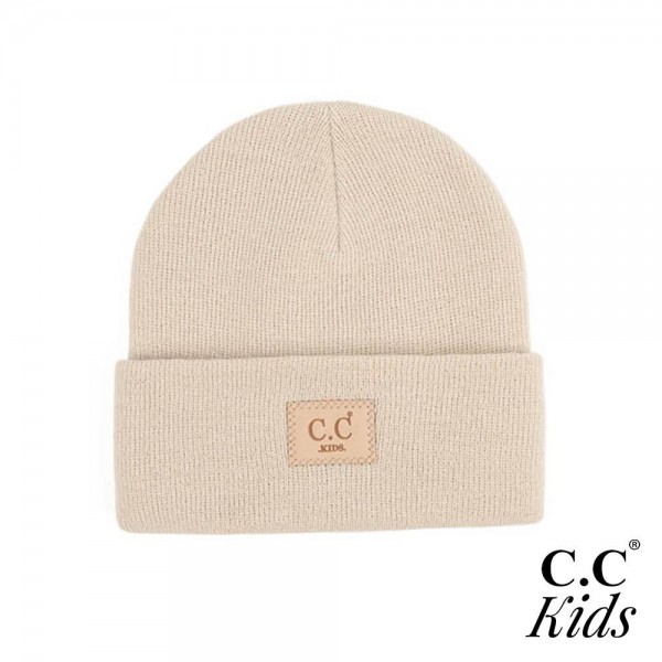 Wholesale c C KIDS HTM Classic Rib Kids Beanie C C Suede Patch One Fits Most Acr