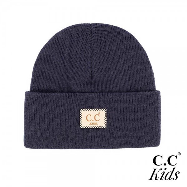 Wholesale c C KIDS HTM Classic Rib Kids Beanie C C Suede Patch One Fits Most Acr