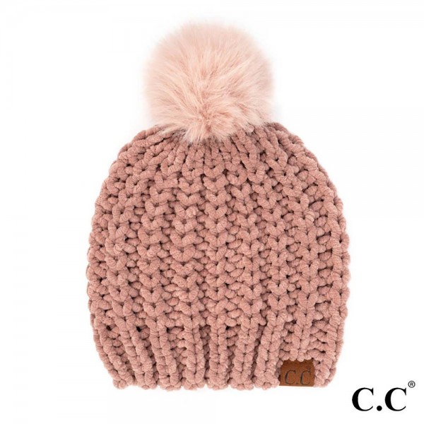 C.C HAT-7384
Soft Chenille Chunky Yarn Beanie Hat With Faux Color Fur

- One Size Fits Most
- 100% Polyester