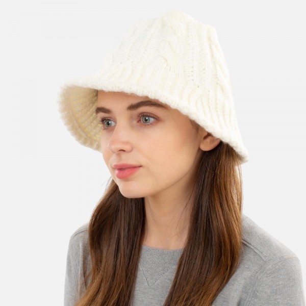 Wholesale women s Knit Bucket Hat Acrylic One Fits Most