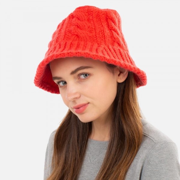 Wholesale women s Knit Bucket Hat Acrylic One Fits Most
