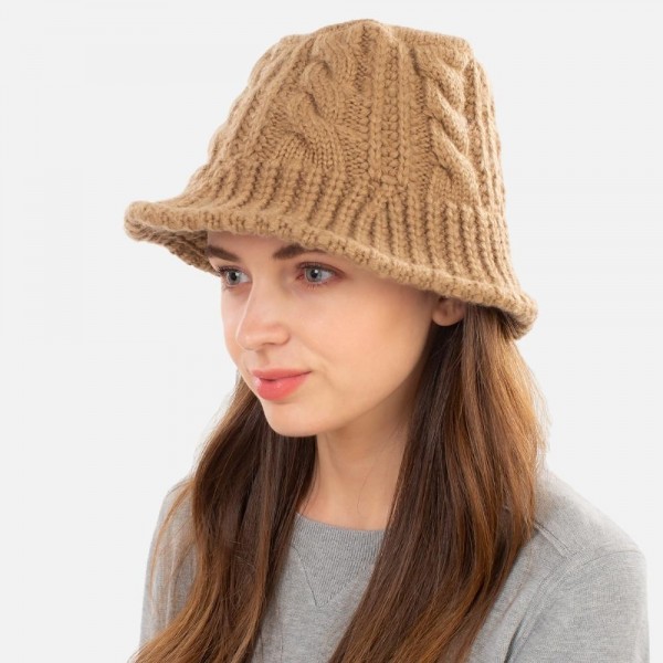 Wholesale women s Knit Bucket Hat Acrylic One Fits Most