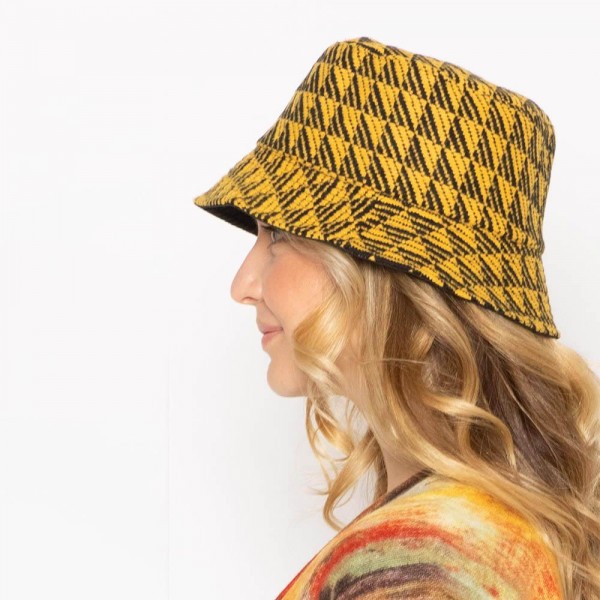 Wholesale tweed Print Bucket Hat One Fits Most Polyester