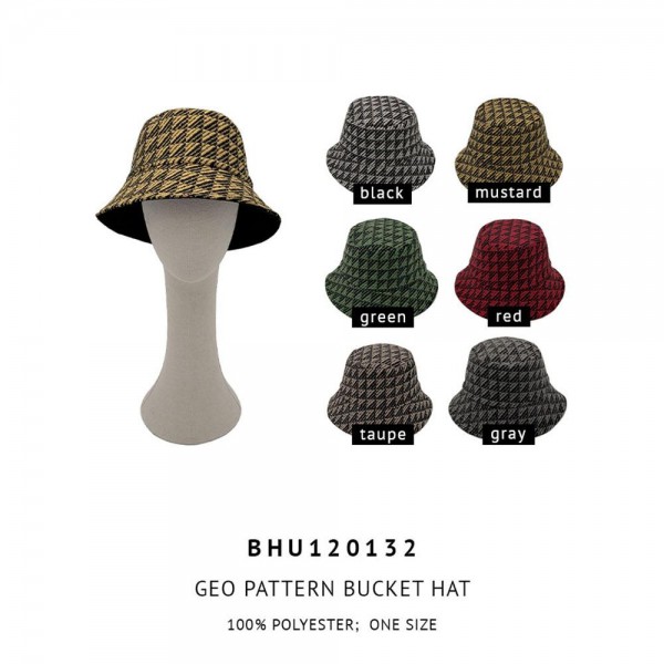 Tweed Print Bucket Hat - One Size Fits Most - 100% Polyester view 5