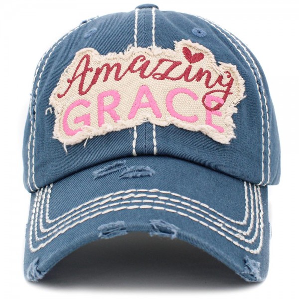 Wholesale vintage Distressed Amazing Grace Embroidered Baseball Cap One fits mos