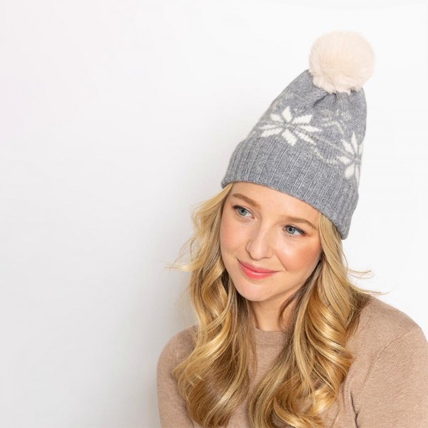 Snowflake Knit Beanie With Pom

- One Size Fits All
- 100% Acrylic