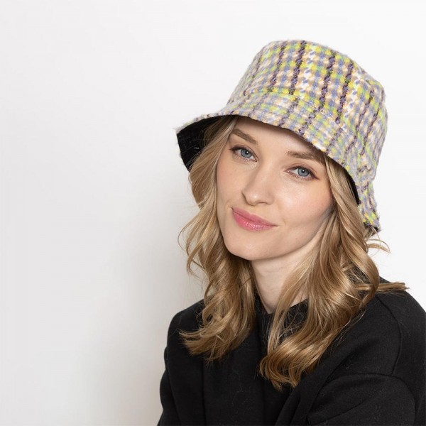 Tweed Pattern Bucket Hat

- One Size Fits Most
- 100% Polyester