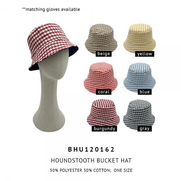 Herringbone Pattern Bucket Hat - One Size Fits Most - 100% Polyester view 5
