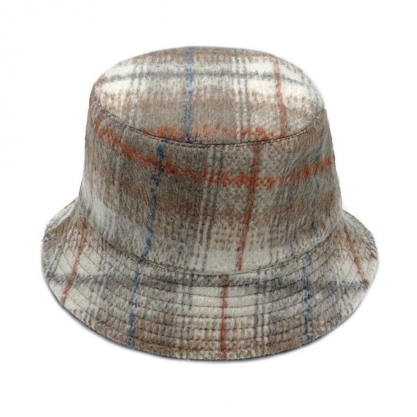 Wholesale plaid Pattern Bucket Hat One Fits Most Polyester