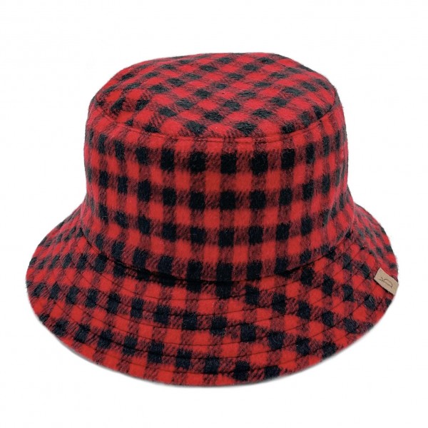 Buffalo Check Bucket Hat One Size Fits Most 100% Polyester