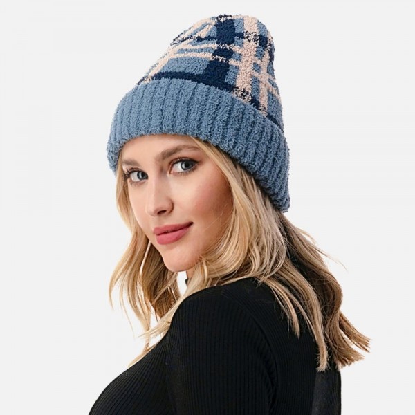 Soft Knit Plaid Beanie

- One Size Fits Most
- 100% Polyester