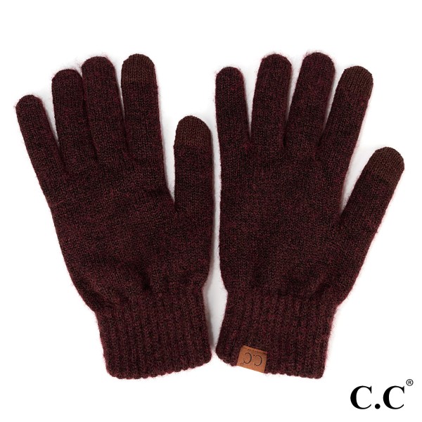 Wholesale c C G Heather Knit Plain Smart Touch Gloves One Fits Most Touchscreen