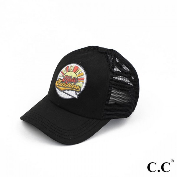 MBT-7010
Hello Sunshine Patch Criss-Cross Pony Cap

- One Size Fits Most
- 60% Cotton / 40% Polyester