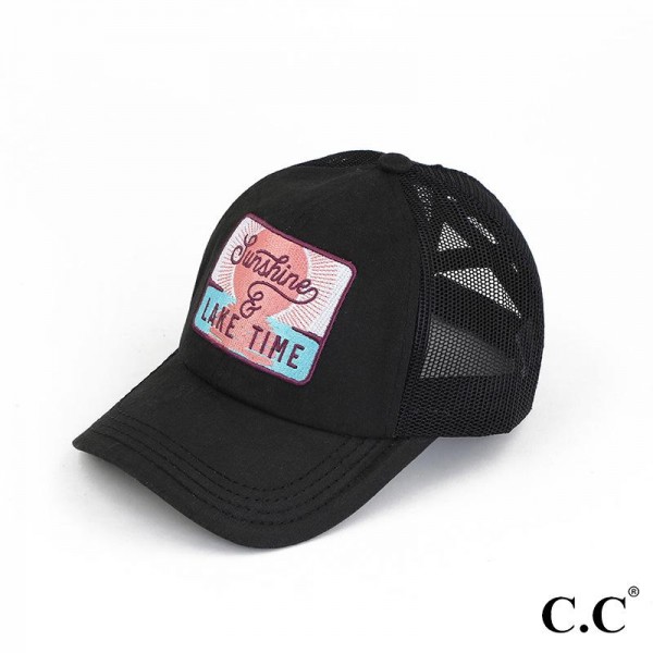Wholesale mBT Sunshine Lake Time Patch Criss Cross Pony Cap One Fits Most Cotton