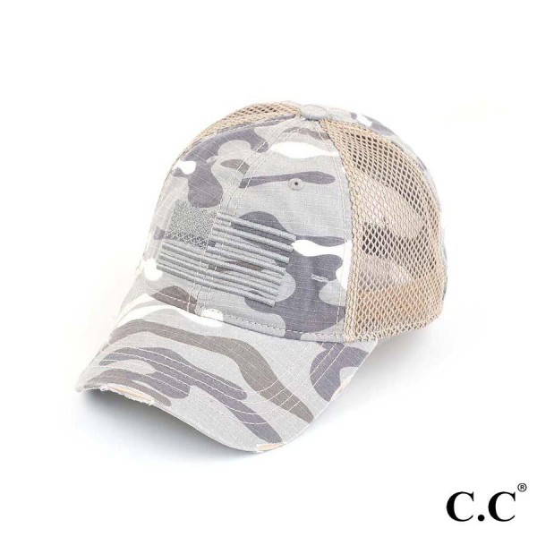Wholesale c C BA Distressed Camo Baseball Cap Embroidered USA Flag One Fits Most