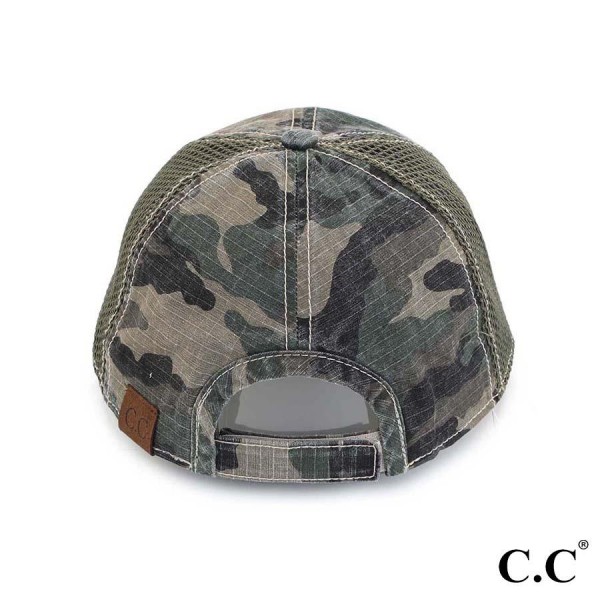C.C BA-3910
Distressed Camo Baseball Cap With Embroidered USA Flag
- One Size Fits Most
- 40% Polyester / 60% Cotton