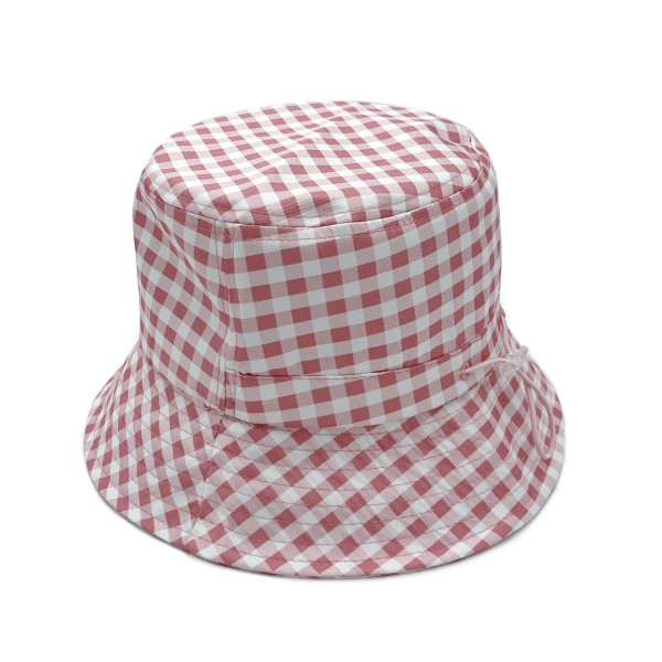 Wholesale gingham Print Bucket Hat One Fits Most Adjustable Polyester