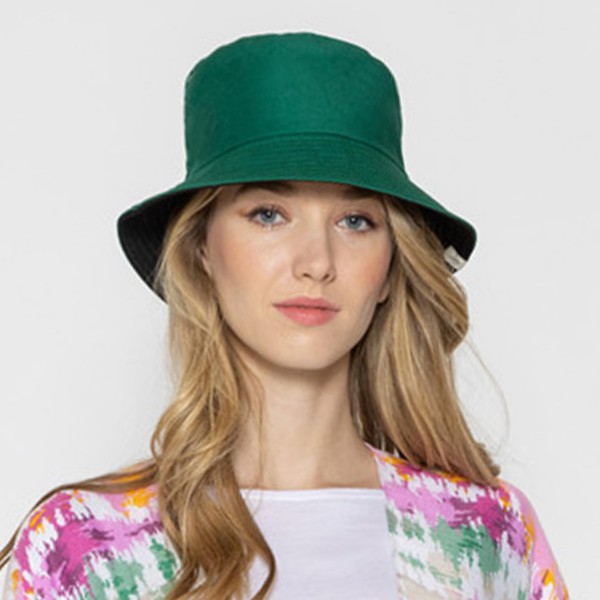 Wholesale solid Color Reversible Bucket Hat One Fits Most Cotton Polyester