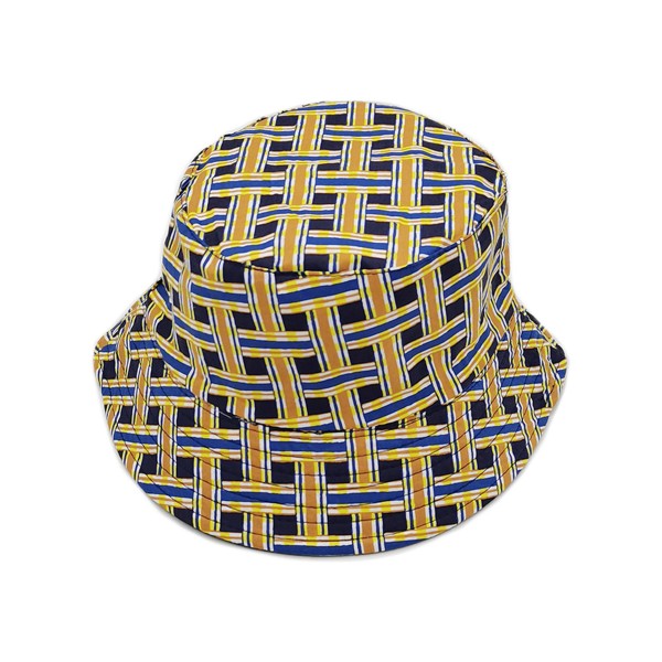 Basket Weave Reversible Bucket Hat - One Size Fits Most - 100 % Polyester - Reversible Side is Navy view 5