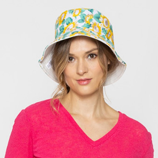 Sunflowers Reversible Bucket Hat

- One Size Fits Most
- 100 % Polyester
- Reversible Side Is Solid White