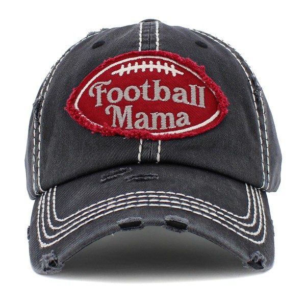 Wholesale vintage Distressed Football Mama Patch Baseball Cap One fits most Adju